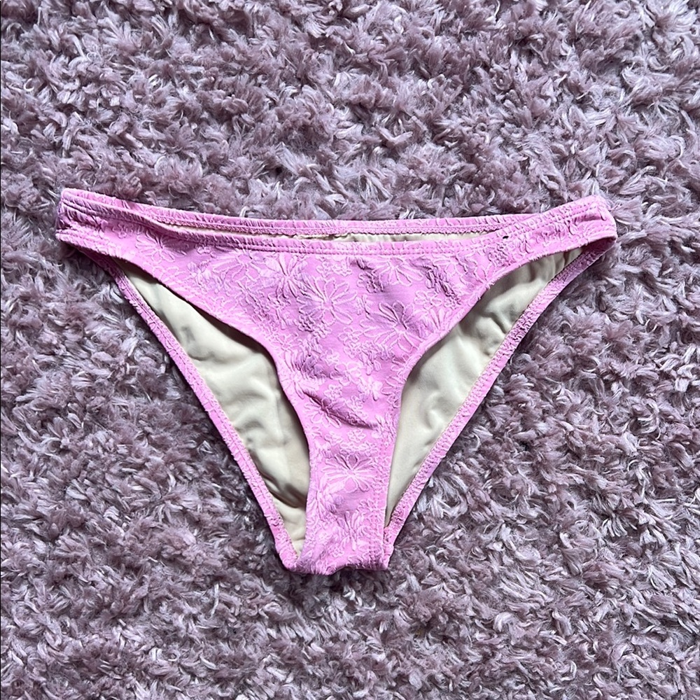 Cotton On Pink Floral Textured Bikini Bottom